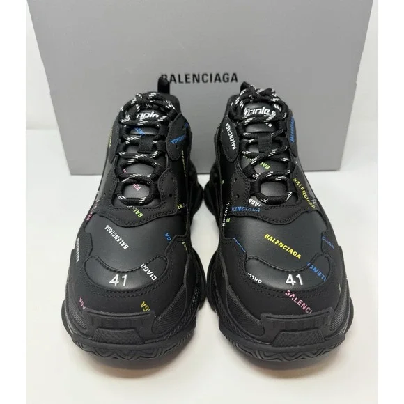 Balenciaga Triple S All Over Logo Sneaker Black/Multi 8 US 41 EU